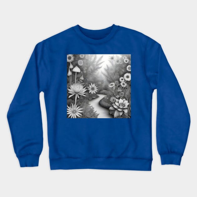 Beautiful flowers drawing Crewneck Sweatshirt by Spaceboyishere